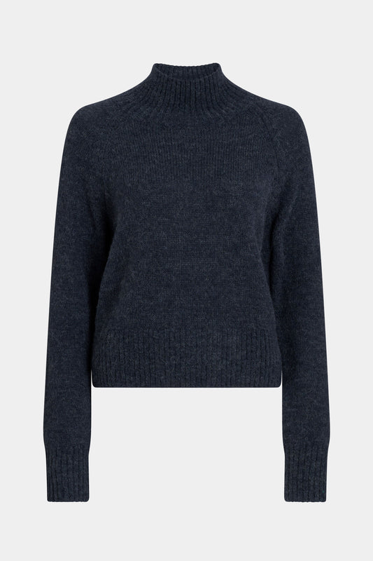 Enka Neat Fit Funnel Neck Sweater Front | CARBON