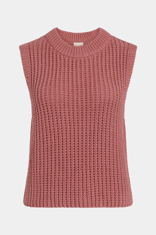 Arp Cotton Knitted Vest  | CLAY PINK