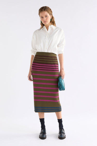 【美品】Geeong striped knit skirt Shop The Pinto Striped Knit Midi Pencil Skirt | ELK AU