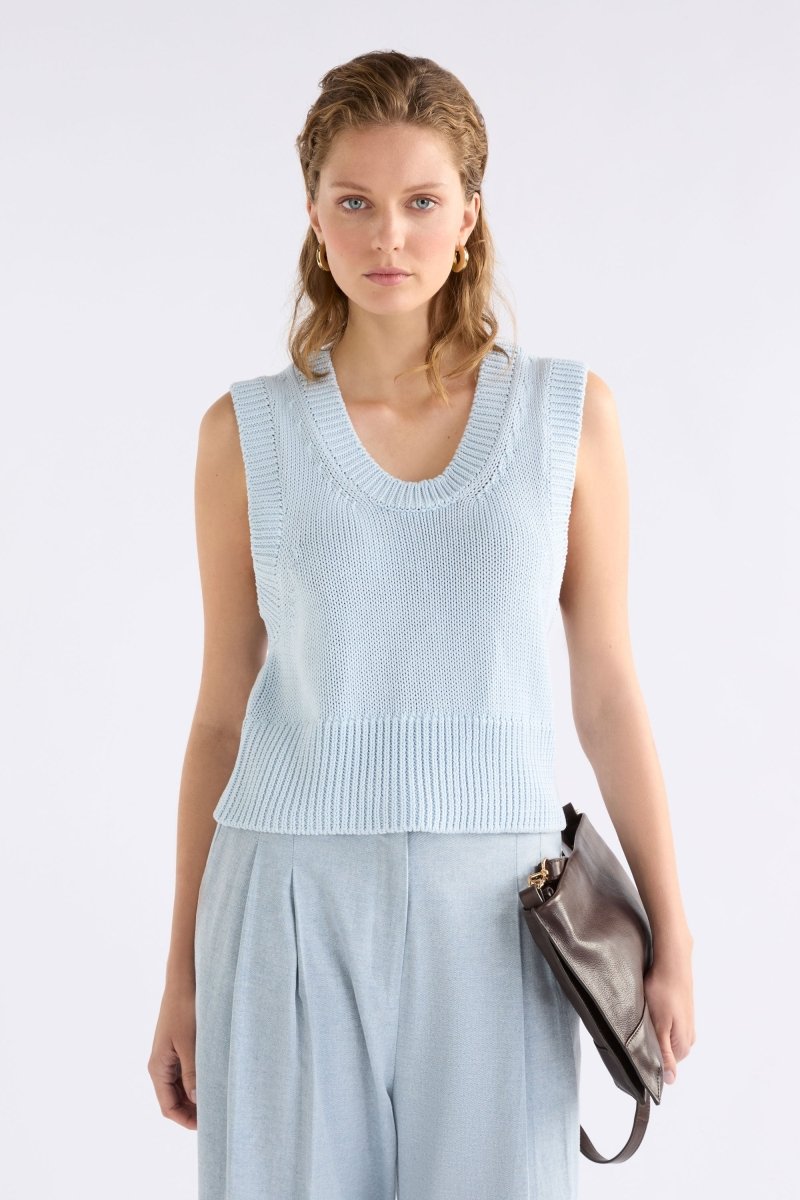 Mikkel Vest Pearl Blue Knitwear - ELK | PEARL BLUE