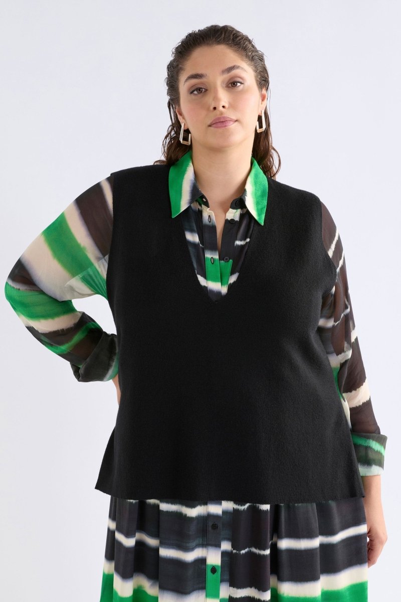 Alin Knit Vest Knitwear - ELK | BLACK