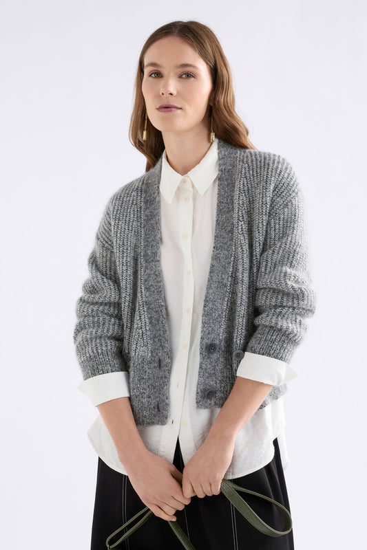 Aleph Cardi Knitwear - ELK | MID GREY MELANGE