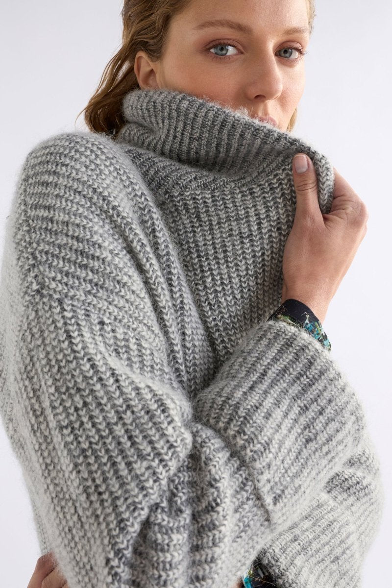 Aleph Longline Cardi Knitwear - ELK | MID GREY MELANGE