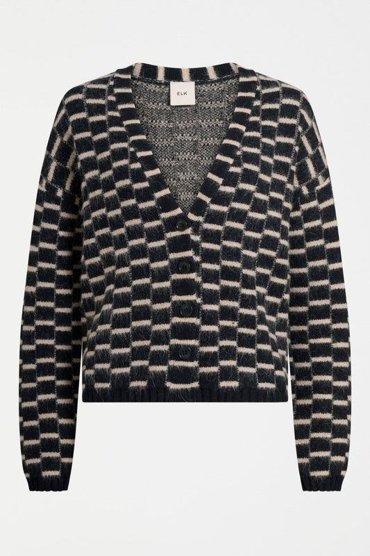Lunz Cardi Knitwear - ELK | BLACK BEIGE