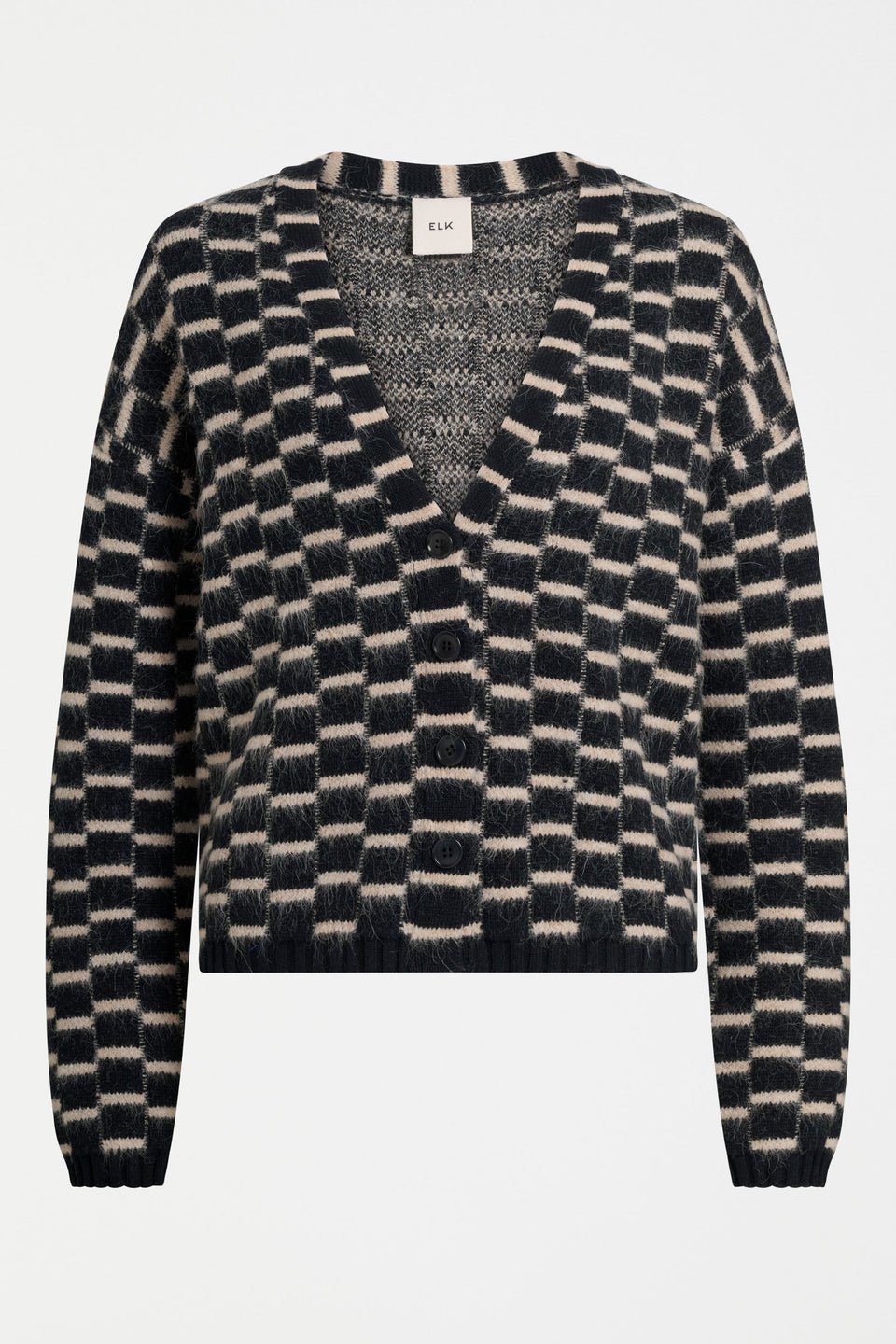 Lunz Cardi Knitwear - ELK | BLACK BEIGE