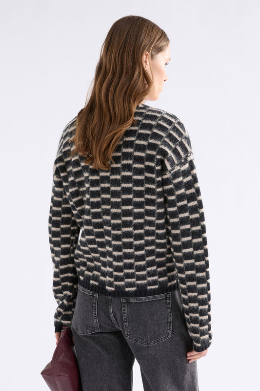 Lunz Cardi Knitwear - ELK | BLACK BEIGE