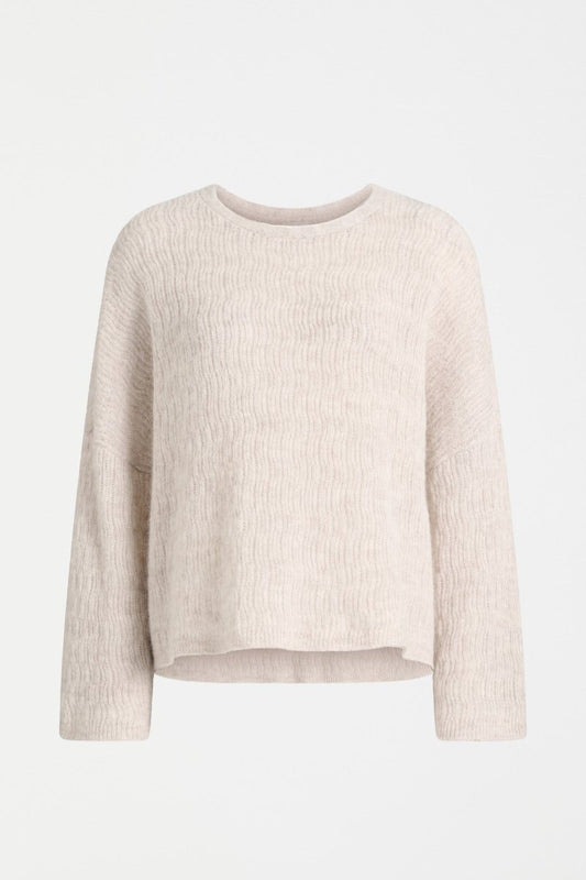 Agna Pattern Sweater Ecru Knitwear - ELK | ECRU