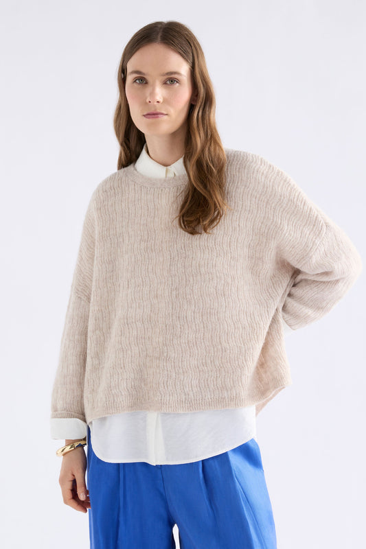 Agna Pattern Sweater Ecru Knitwear - ELK | ECRU