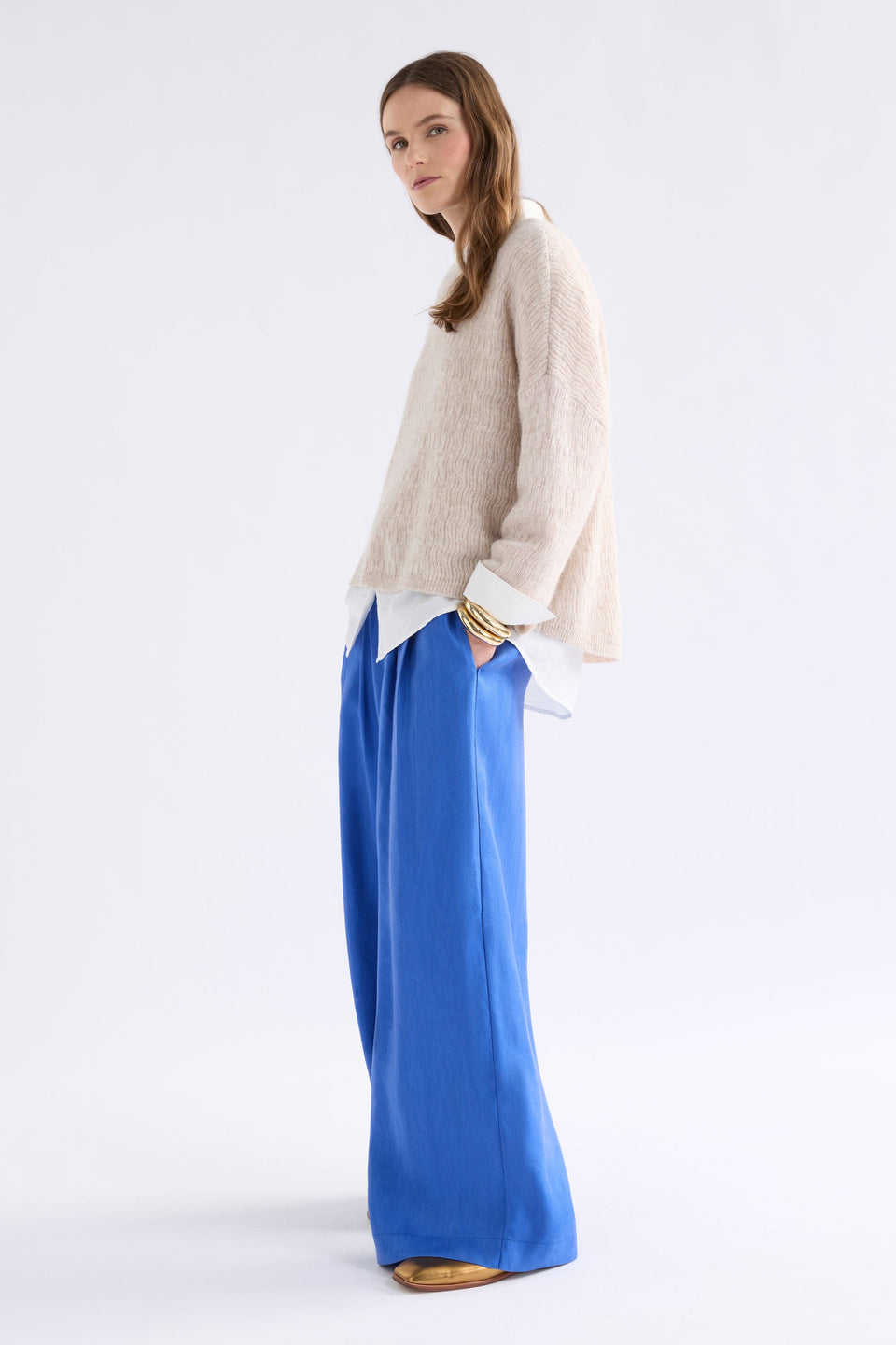 Agna Pattern Sweater Ecru Knitwear - ELK | ECRU