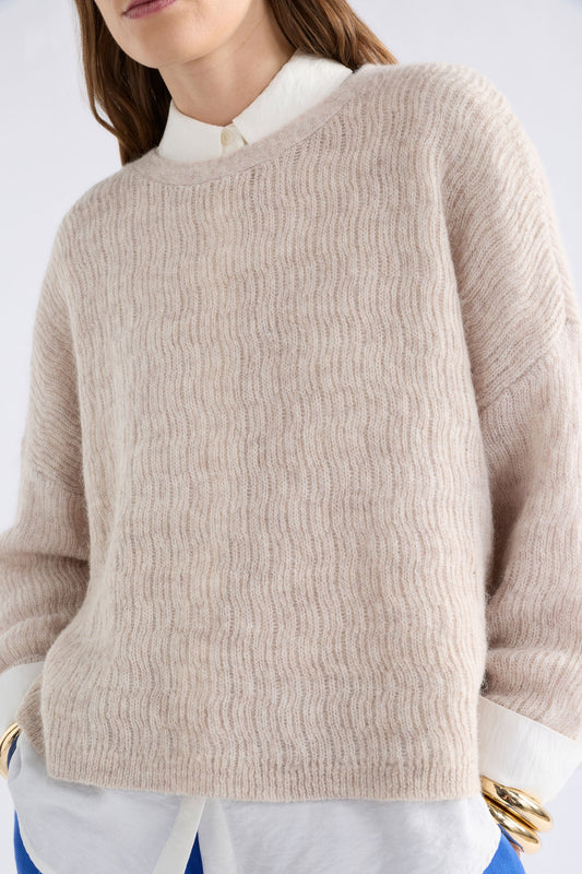Agna Pattern Sweater Ecru Knitwear - ELK | ECRU