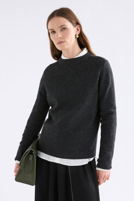 Nevis Sweater Charcoal Knitwear - ELK | CHARCOAL