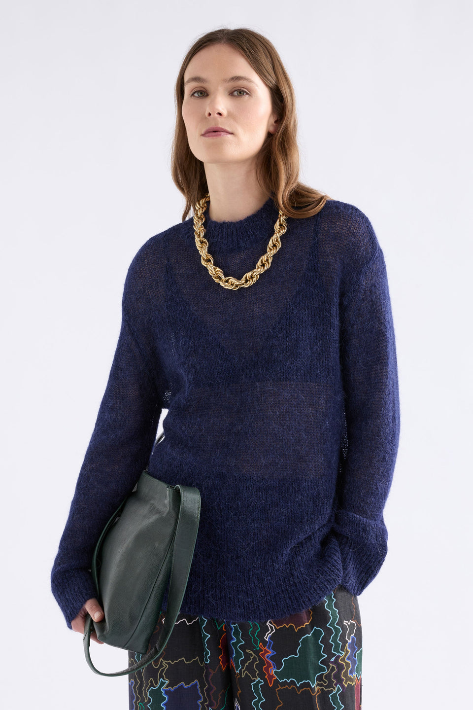 Fjer Sweater Bright Navy Knitwear - ELK | BRIGHT NAVY