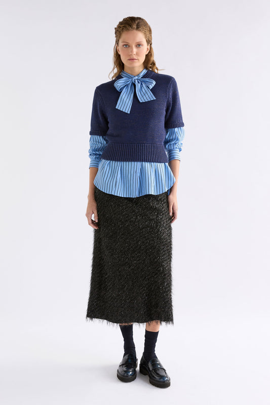 Luft Lurex Knit Top Navy Copper Knitwear - ELK | NAVY COPPER