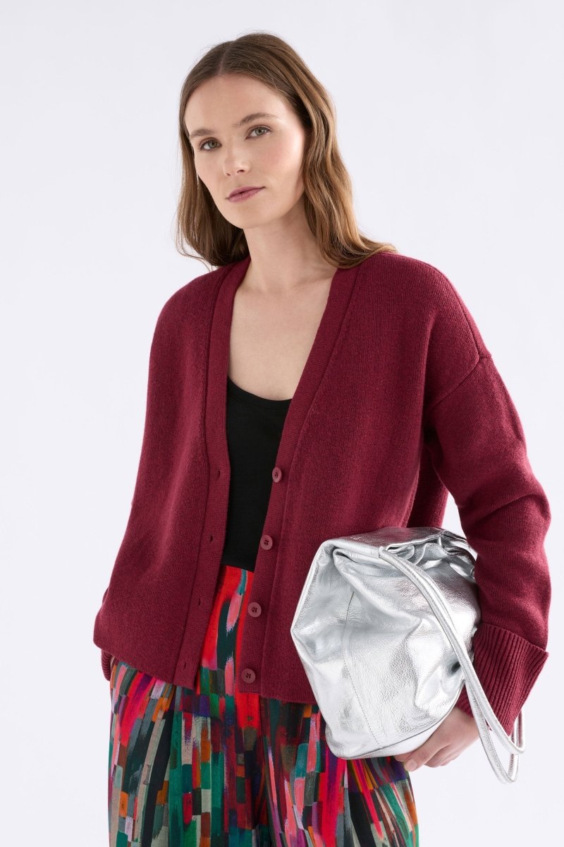 Shop The Klee Cotton and Merino Cardi Merlot | ELK AU