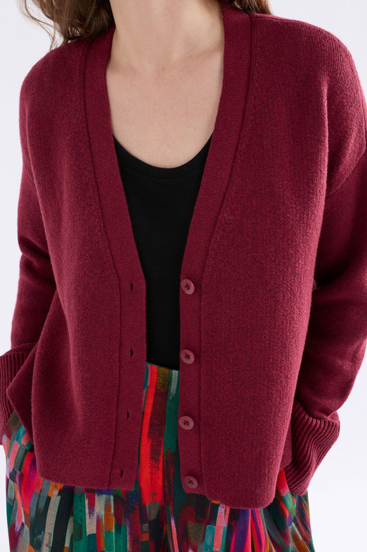 Klee Cardi Merlot Knitwear - ELK | MERLOT