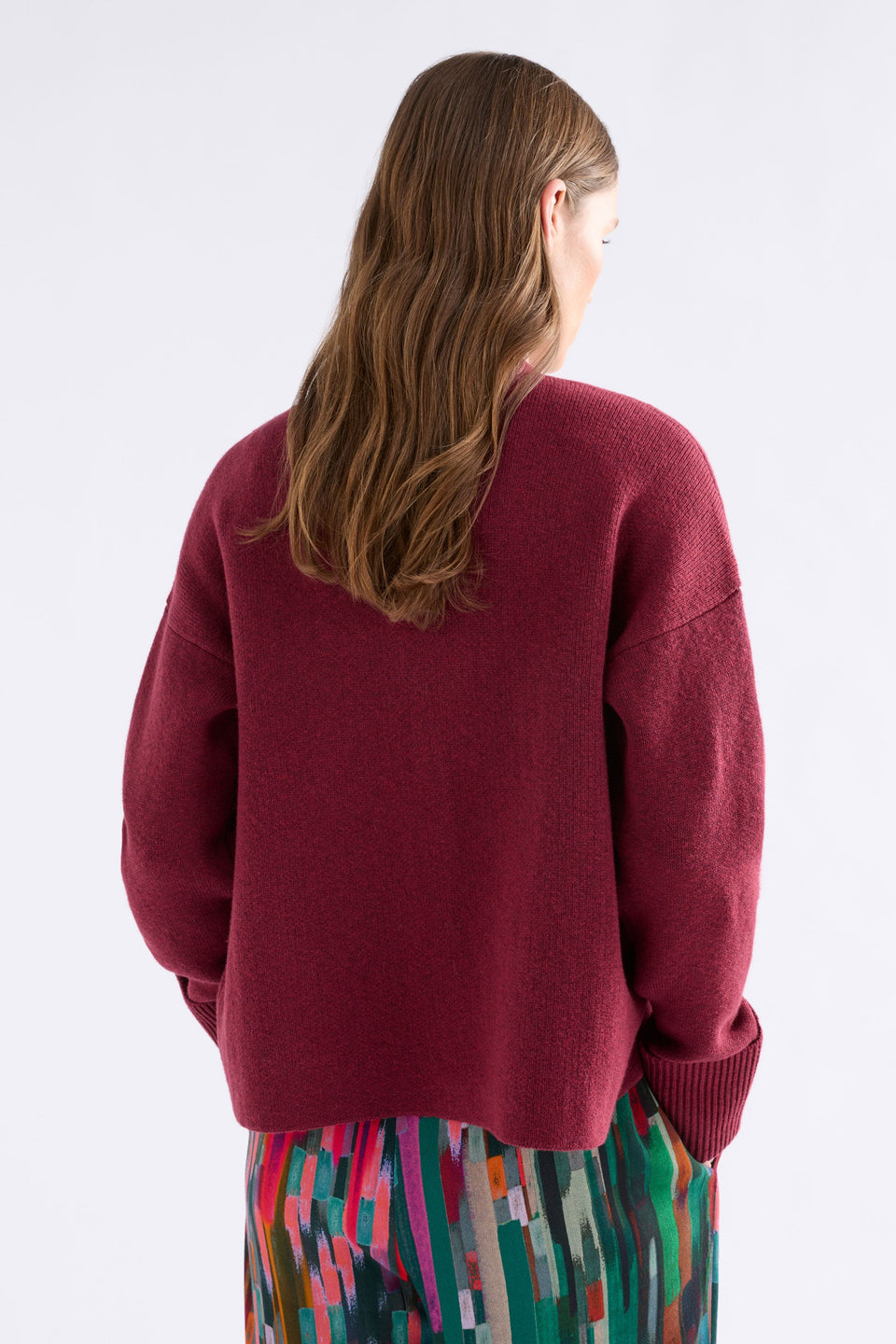 Klee Cardi Merlot Knitwear - ELK | MERLOT