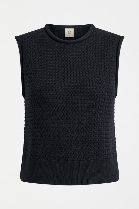 Naya Knit Vest Black Knitwear - ELK | BLACK