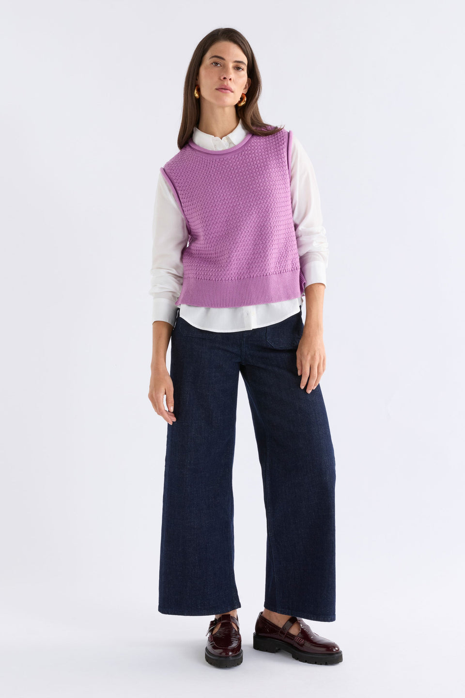 Naya Knit Vest Violet Knitwear - ELK | VIOLET