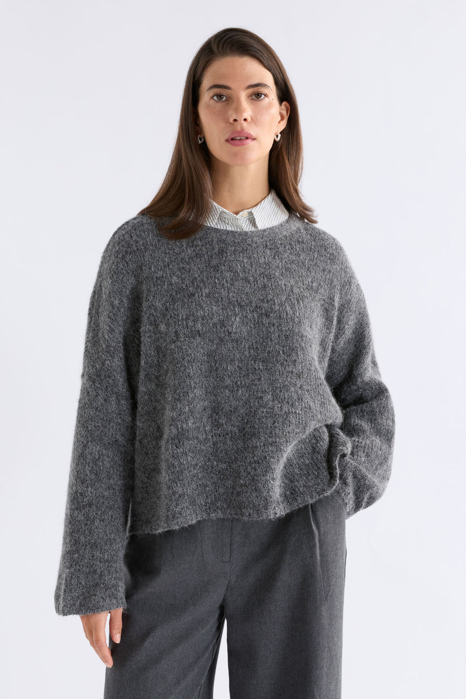 Agna Luna Sweater Knitwear - ELK AU | MID GREY MARLE