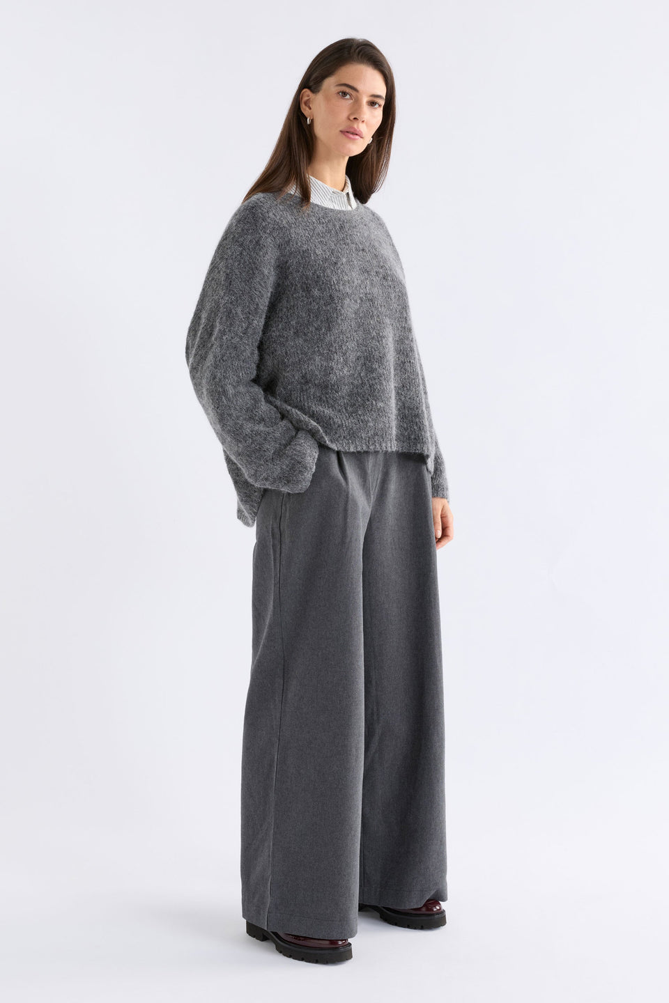 Agna Luna Sweater Knitwear - ELK AU | MID GREY MARLE