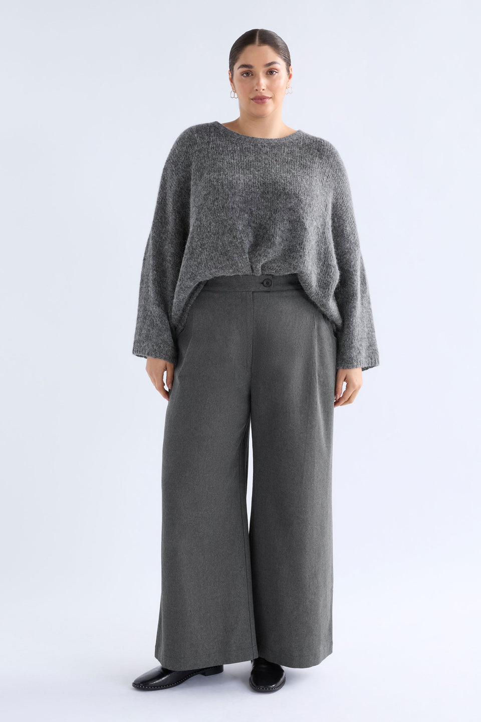Agna Luna Sweater Knitwear - ELK AU | MID GREY MARLE