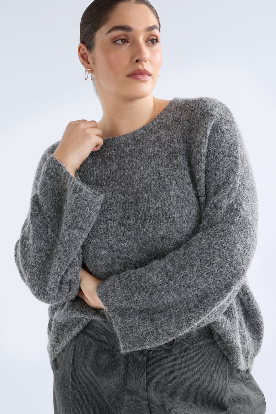 Agna Luna Sweater Knitwear - ELK AU | MID GREY MARLE