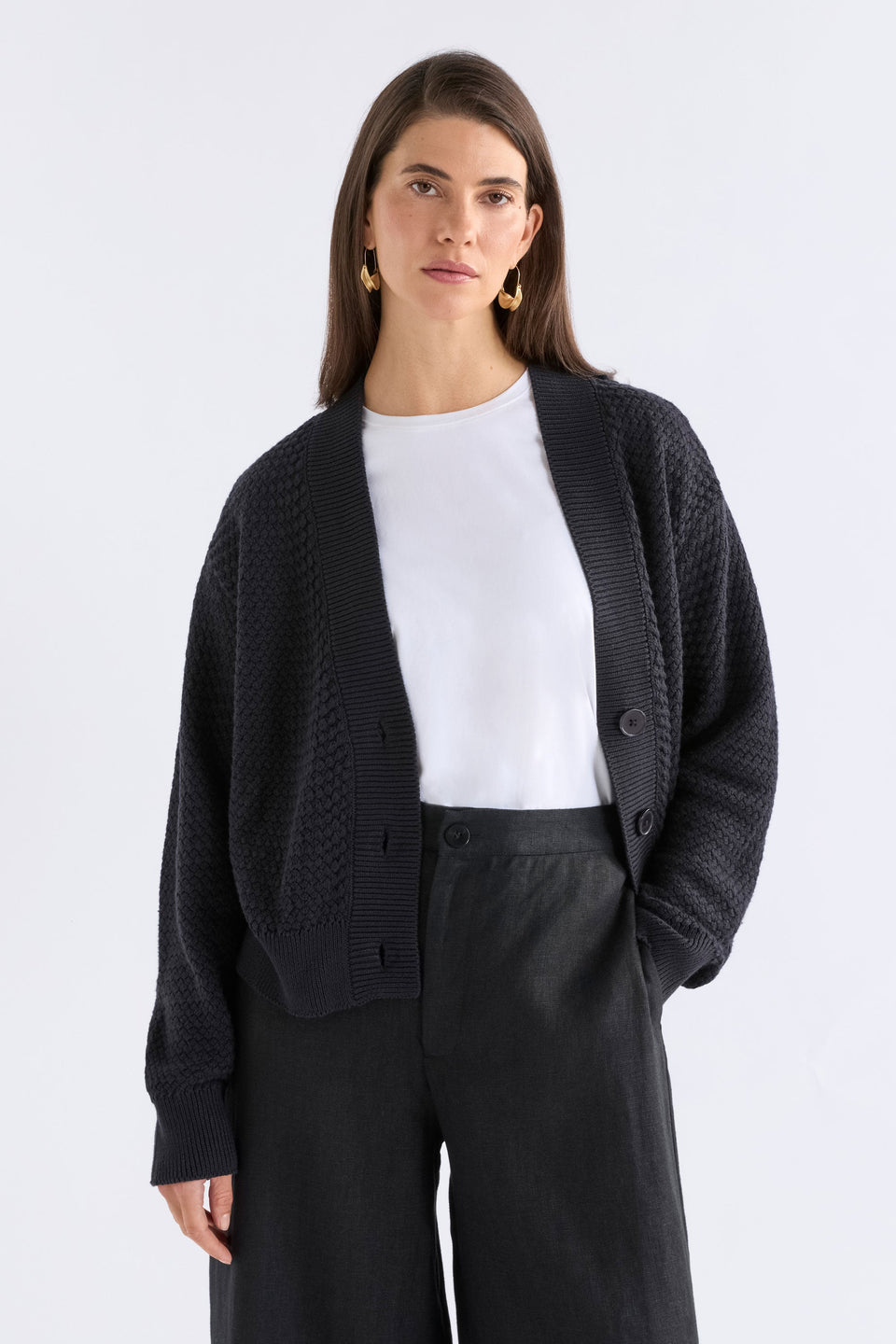 Naya Cardigan Knitwear - ELK | BLACK
