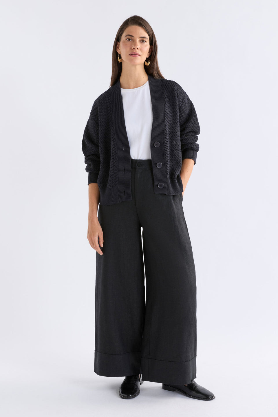 Naya Cardigan Knitwear - ELK | BLACK