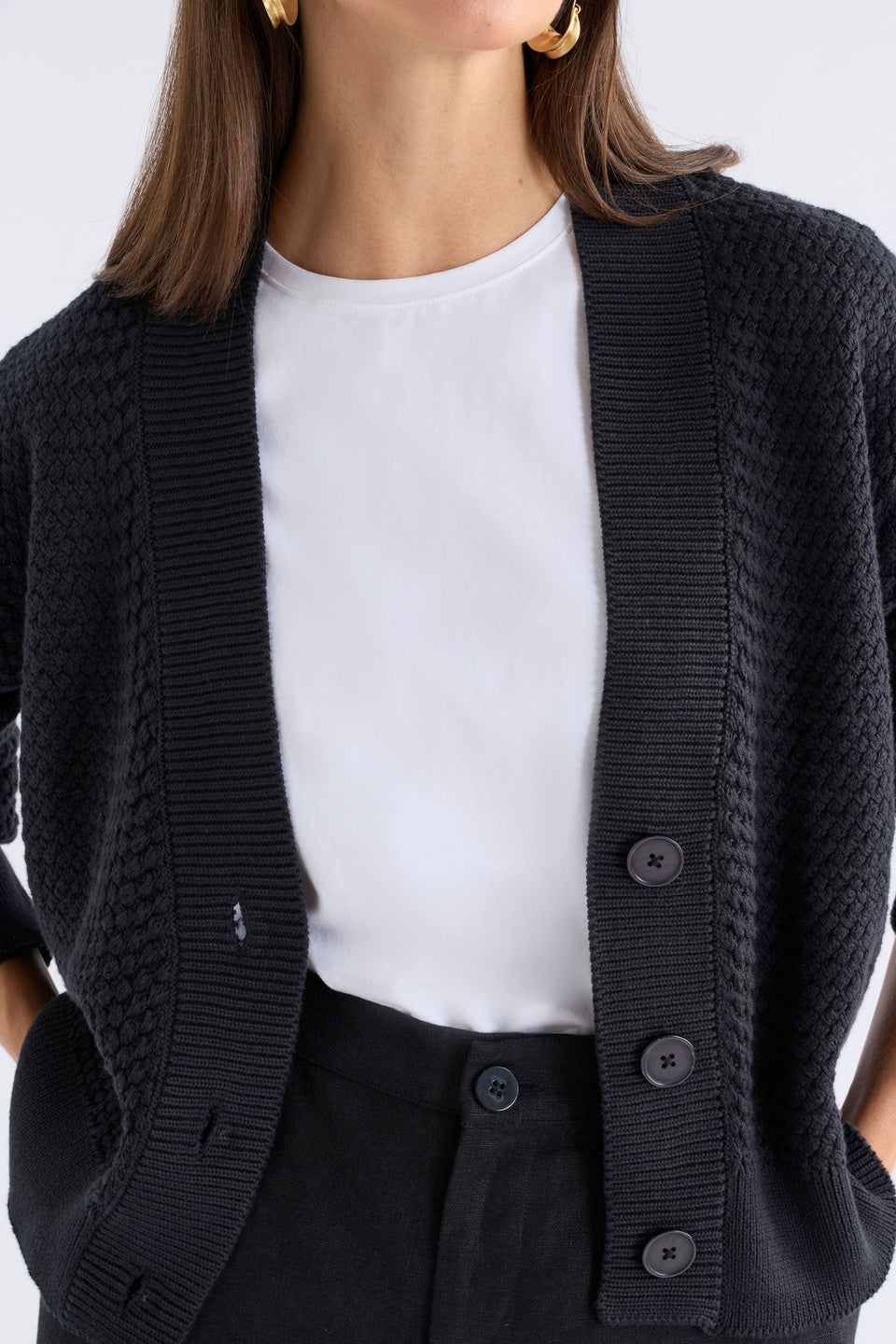 Naya Cardigan Knitwear - ELK | BLACK