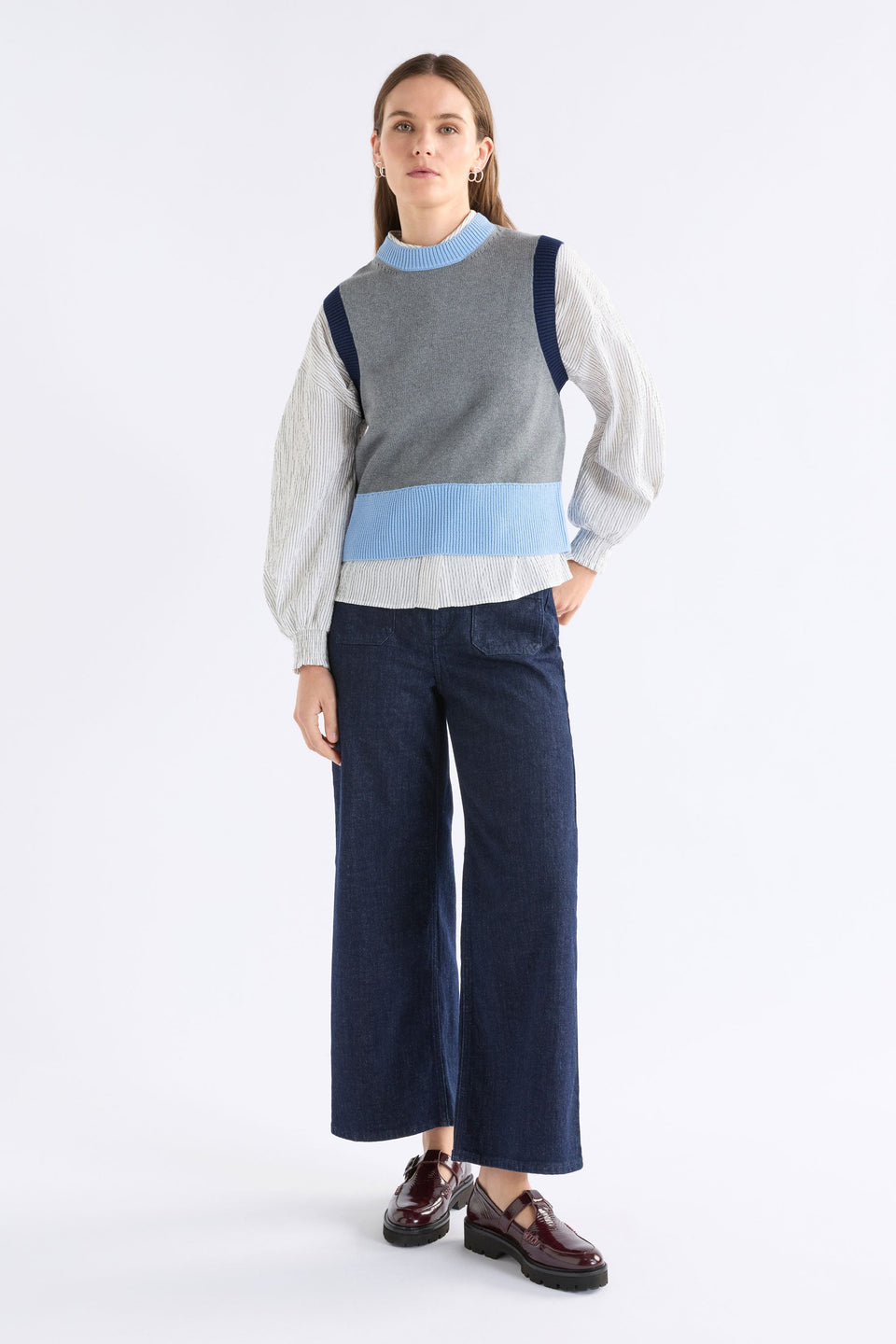 Bolsa Knit Vest Knitwear - ELK | GREY MARLE
