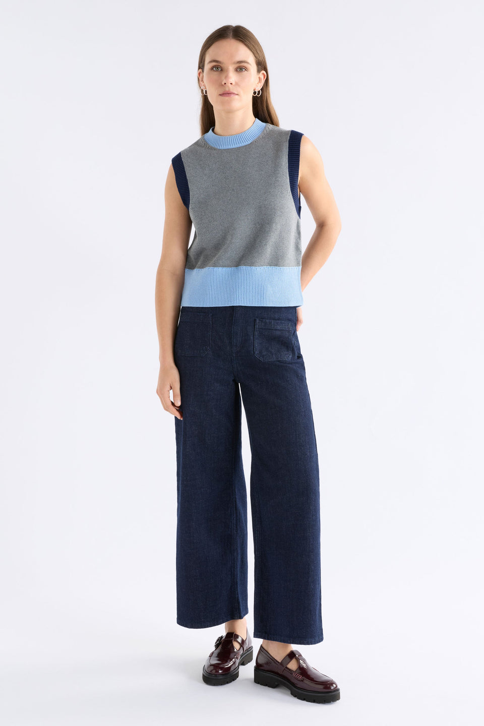 Bolsa Knit Vest Knitwear - ELK | GREY MARLE
