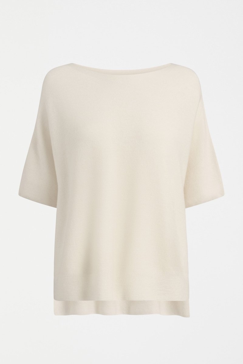 Kita Fine Merino Knit Short sleeve Top | CREAM