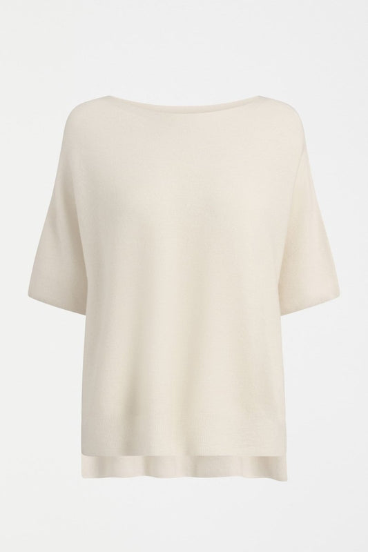 Kita Fine Merino Knit Short sleeve Top | CREAM