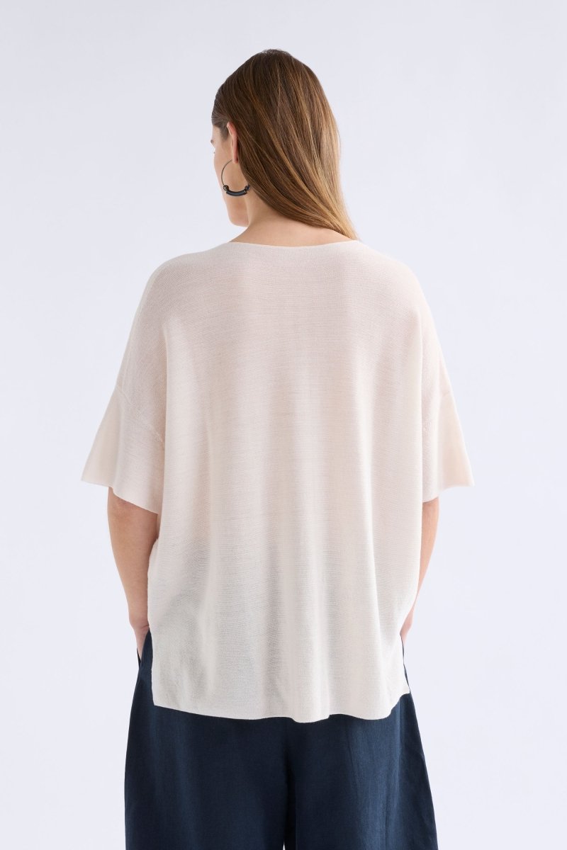 Kita Fine Merino Knit Short sleeve Top | CREAM