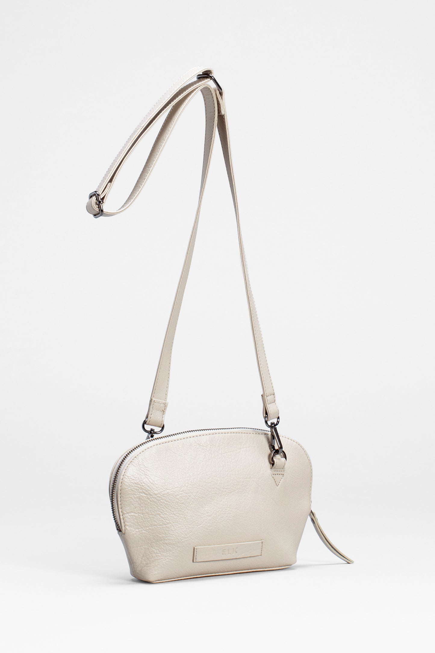 Lotte Cross-Body Remnant Leather Small Bag Back | BLANC
