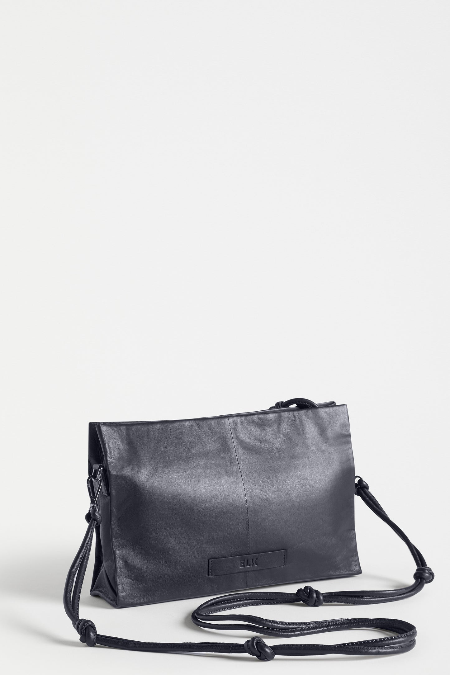 Malte Small Leather Cross Body Bag with Knot Detail Back | INK