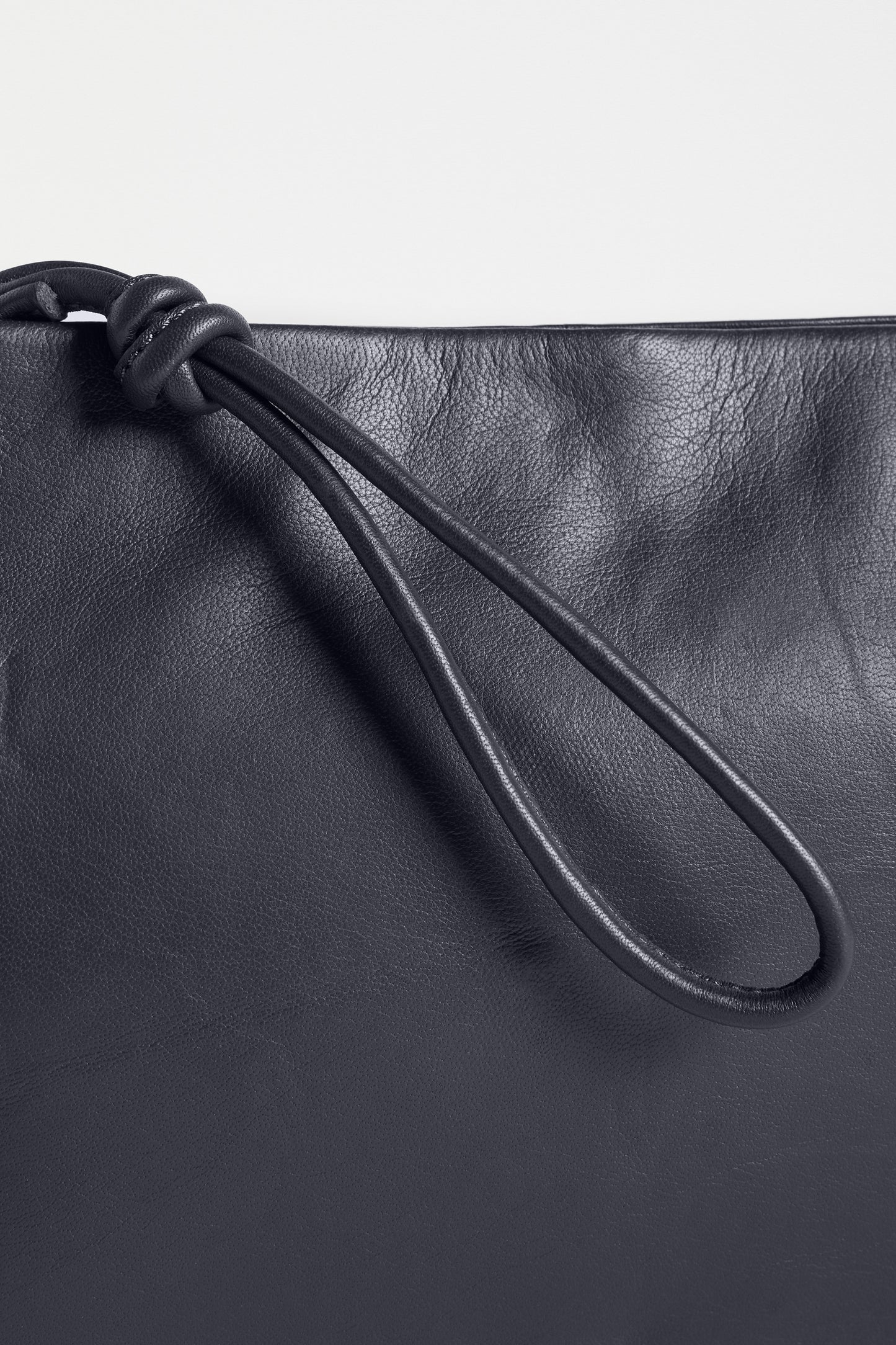 Malte Small Leather Cross Body Bag with Knot Detail Detail Shot | INK