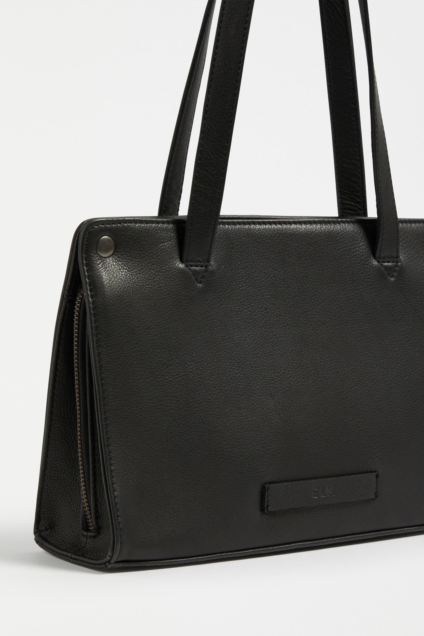 Mini Remnant Leather Zip Up Small Shoulder Bag Detail | BLACK