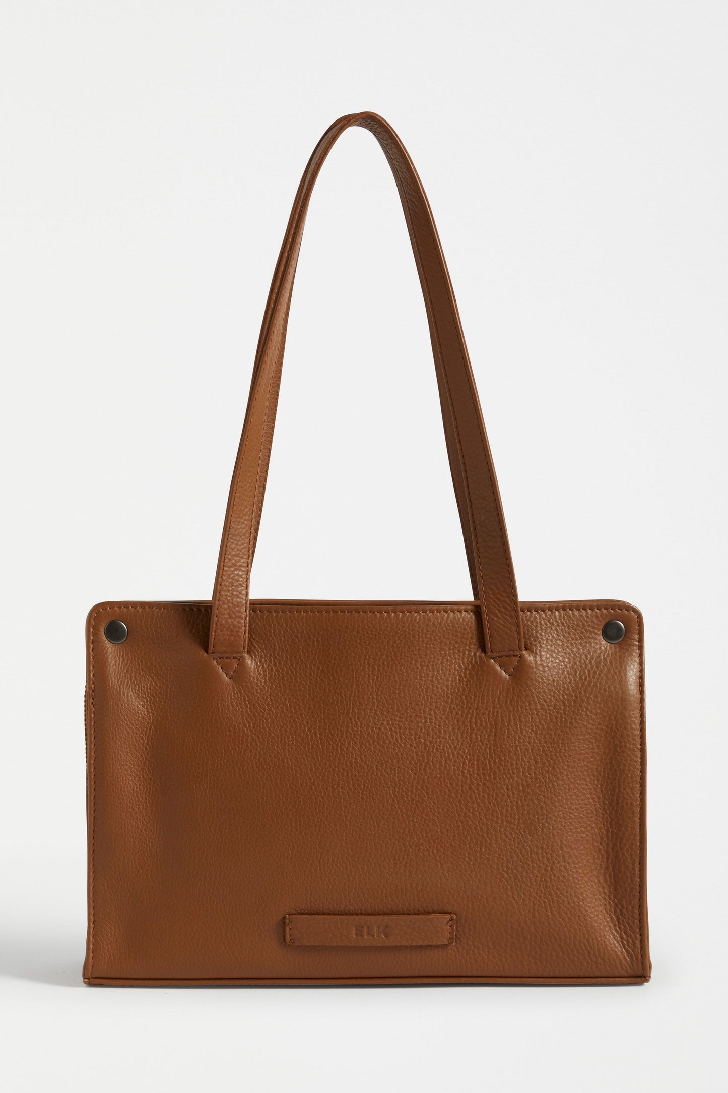 Mini Remnant Leather Zip Up Small Shoulder Bag Back | TAN