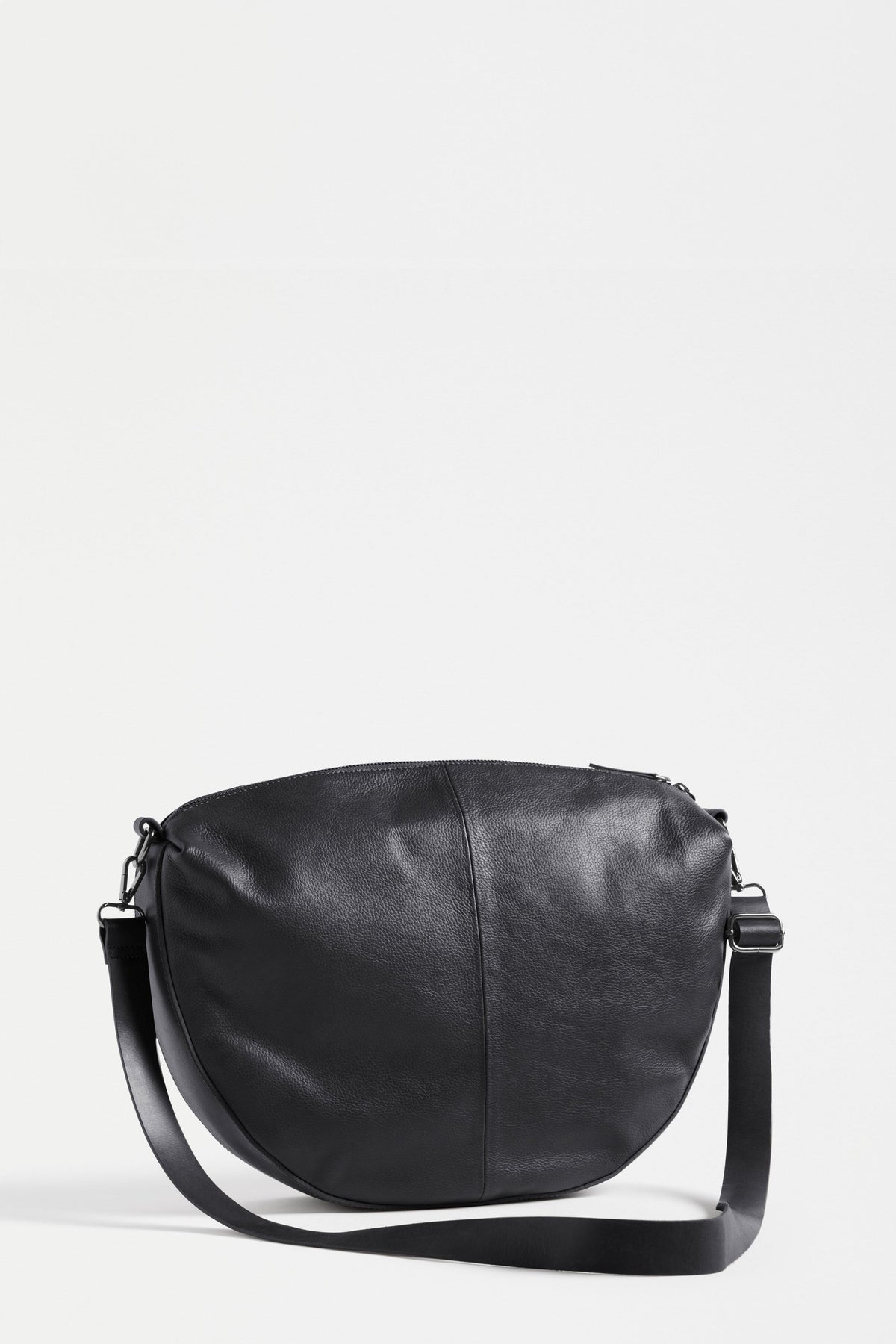 Illin Leather Half Moon Medium Crossbody Bag Back | BLACK