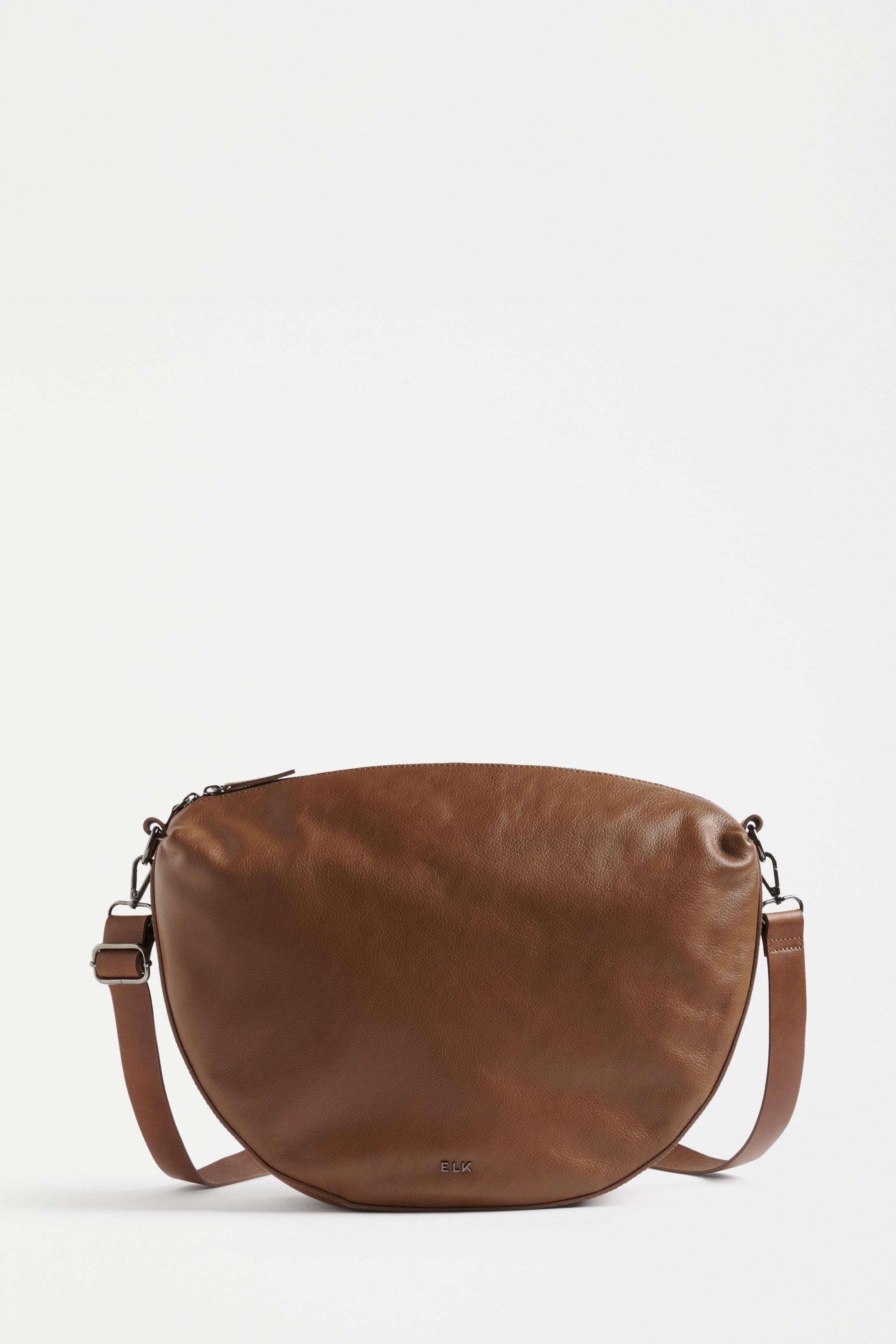 Illin Leather Half Moon Medium Crossbody Bag Front | SIENNA