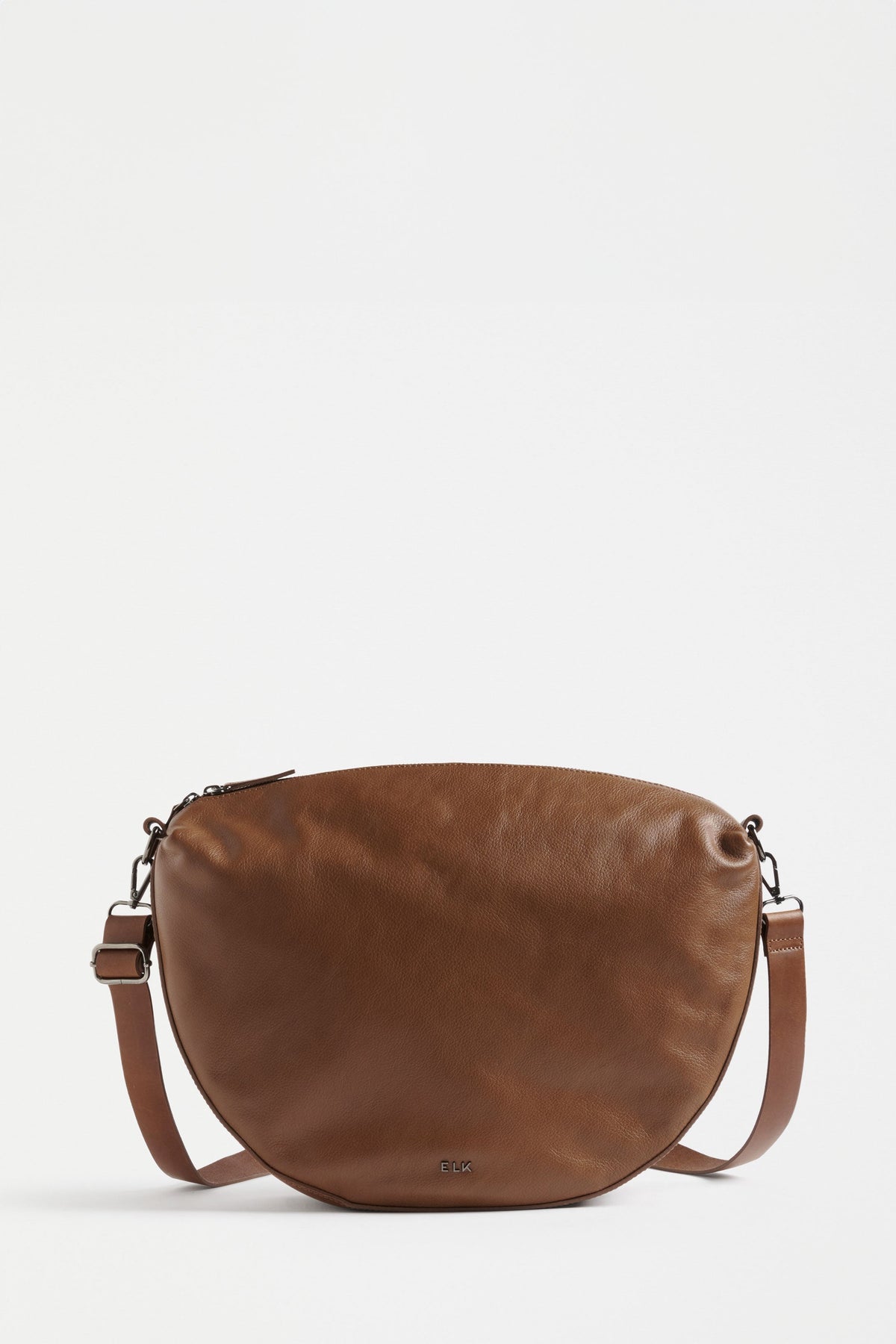 Illin Leather Half Moon Medium Crossbody Bag Front | SIENNA