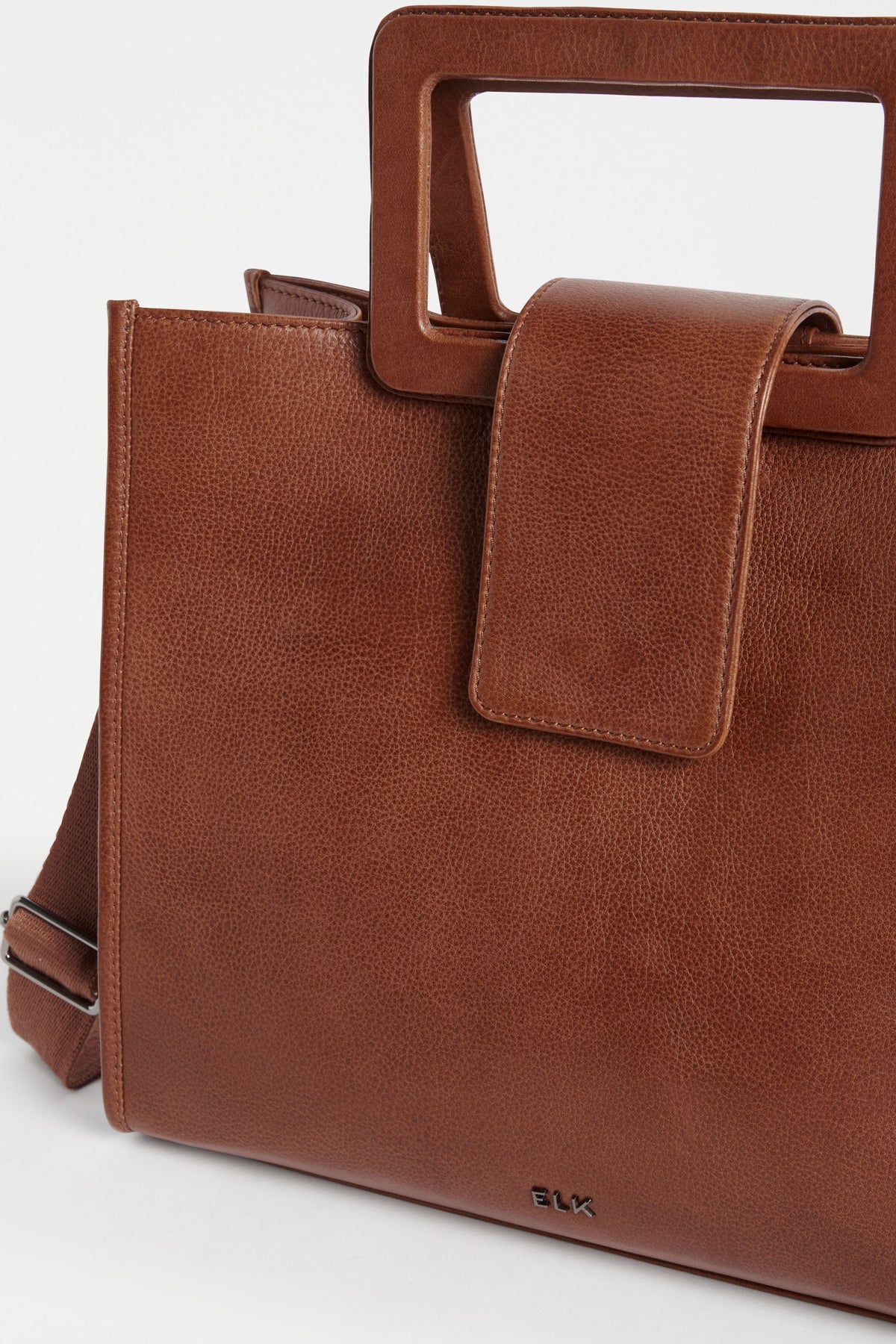 Faya Structured Leather Work Shopper Detail | TAN
