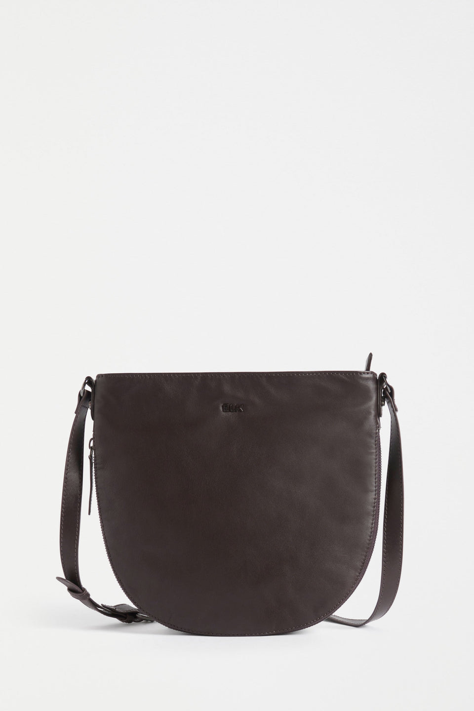 Nors Half Moon Leather Crossbody Bag Front | ESPRESSO