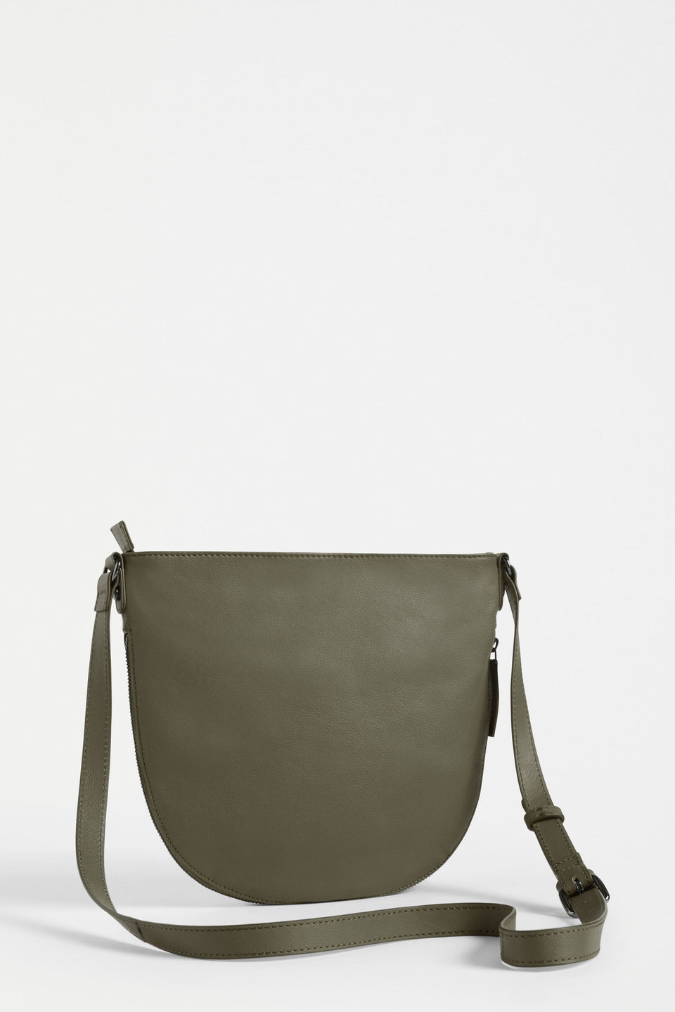 Nors Half Moon Leather Crossbody Bag Back | OLIVE
