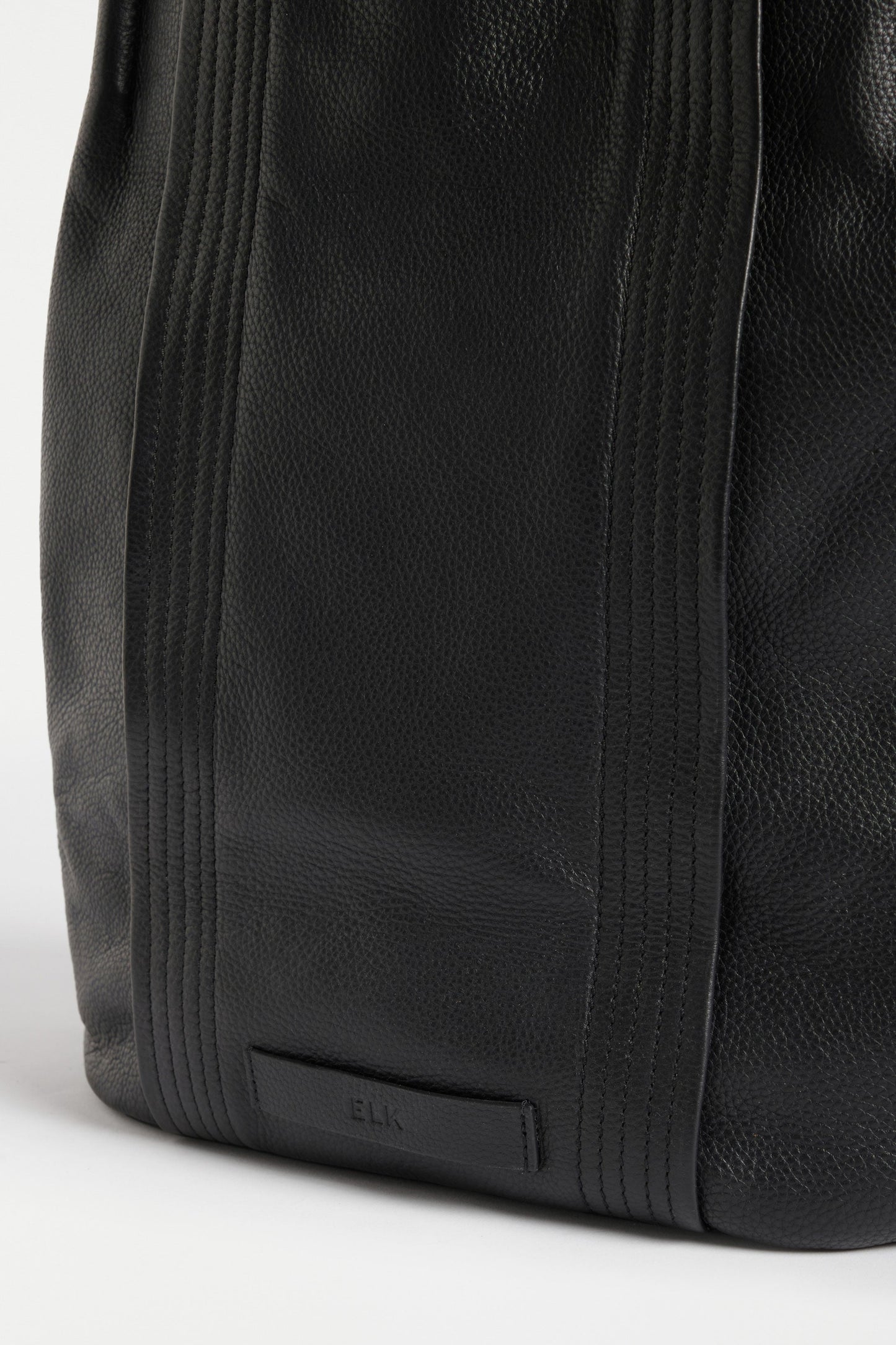 Sonne Leather Stitch and Pleat Detail Tote with Magnetic Closure Detail  | BLACK