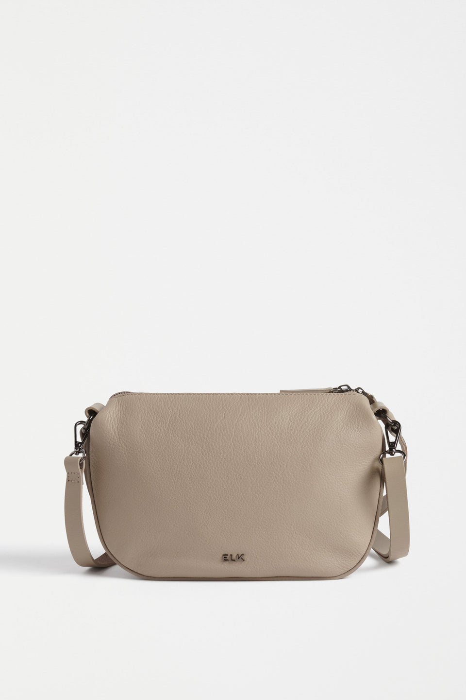 Illin Mini Leather Sling Shoulder Bag with  Detachable Crossbody Strap Front | TAUPE