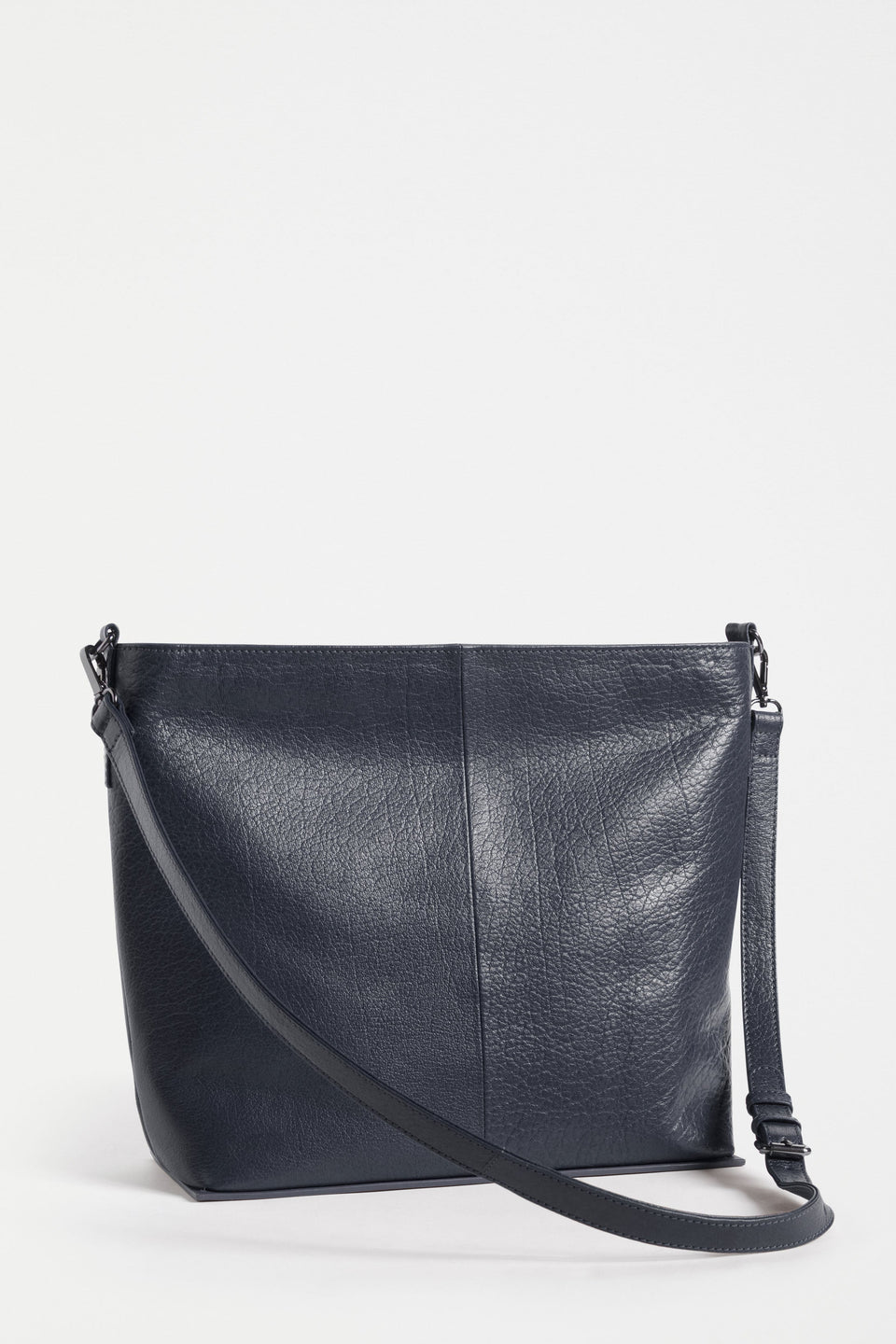 Olin Mid Sized Leather Shoulder Bag Back | NAVY