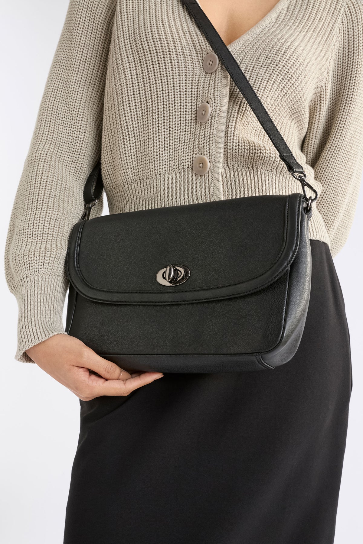 Unden Crossbody Bag Flat Lay | BLACK