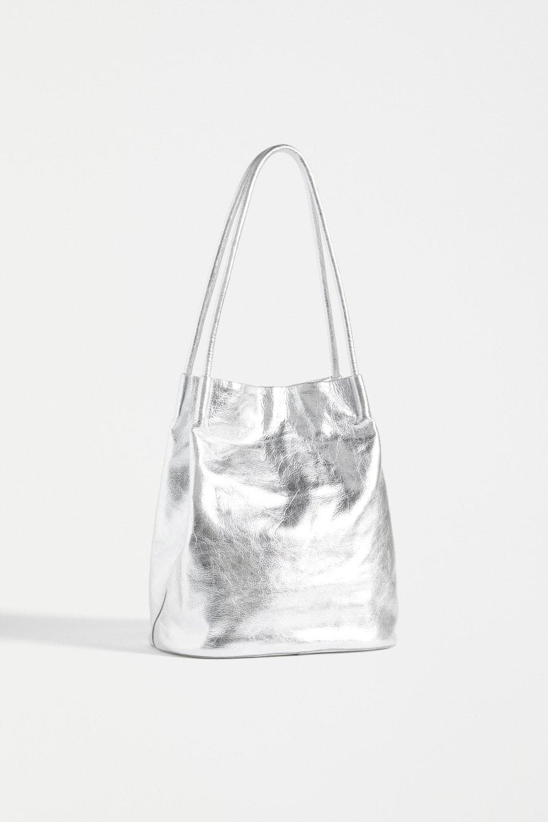 4way Bag／silver leather Shop The Orsa Metallic Leather Carry-all Handbag | ELK AU